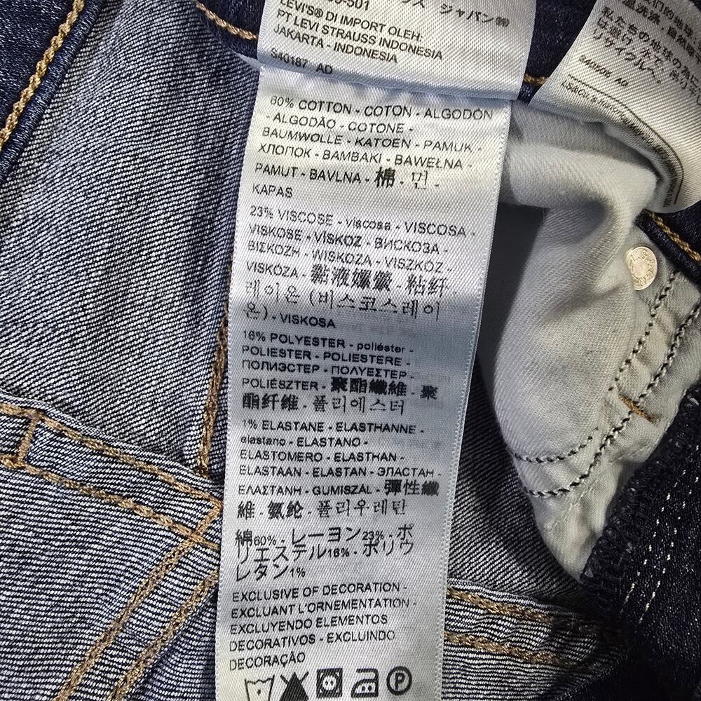 Levi's 314 Shaping Straight Jeans Womens 27x30 Blue Stretch Mid Rise - Picture 9 of 9